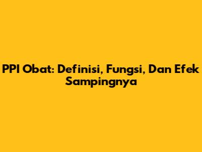 PPI Obat: Definisi, Fungsi, Dan Efek Sampingnya